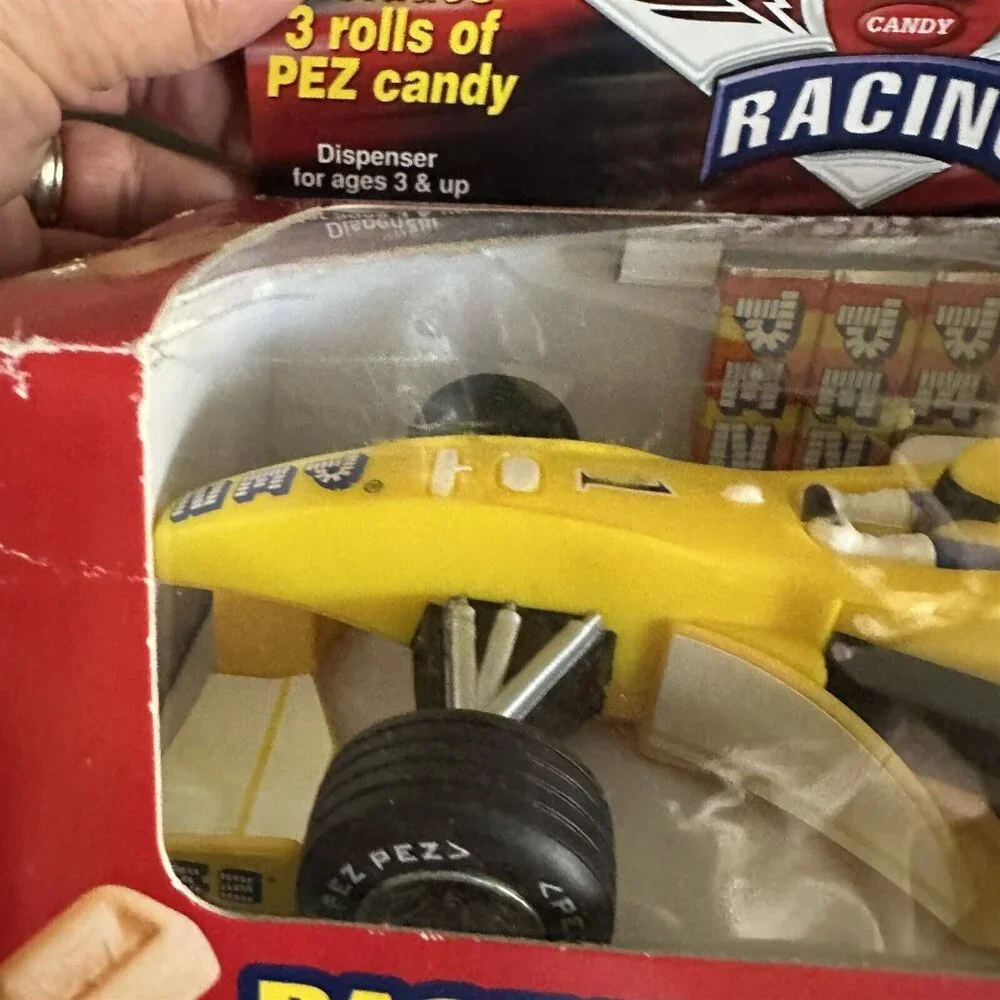 Pez Toys Racing Car Candy Dispenser Pull And Go Action Formula 1 Race Yellow